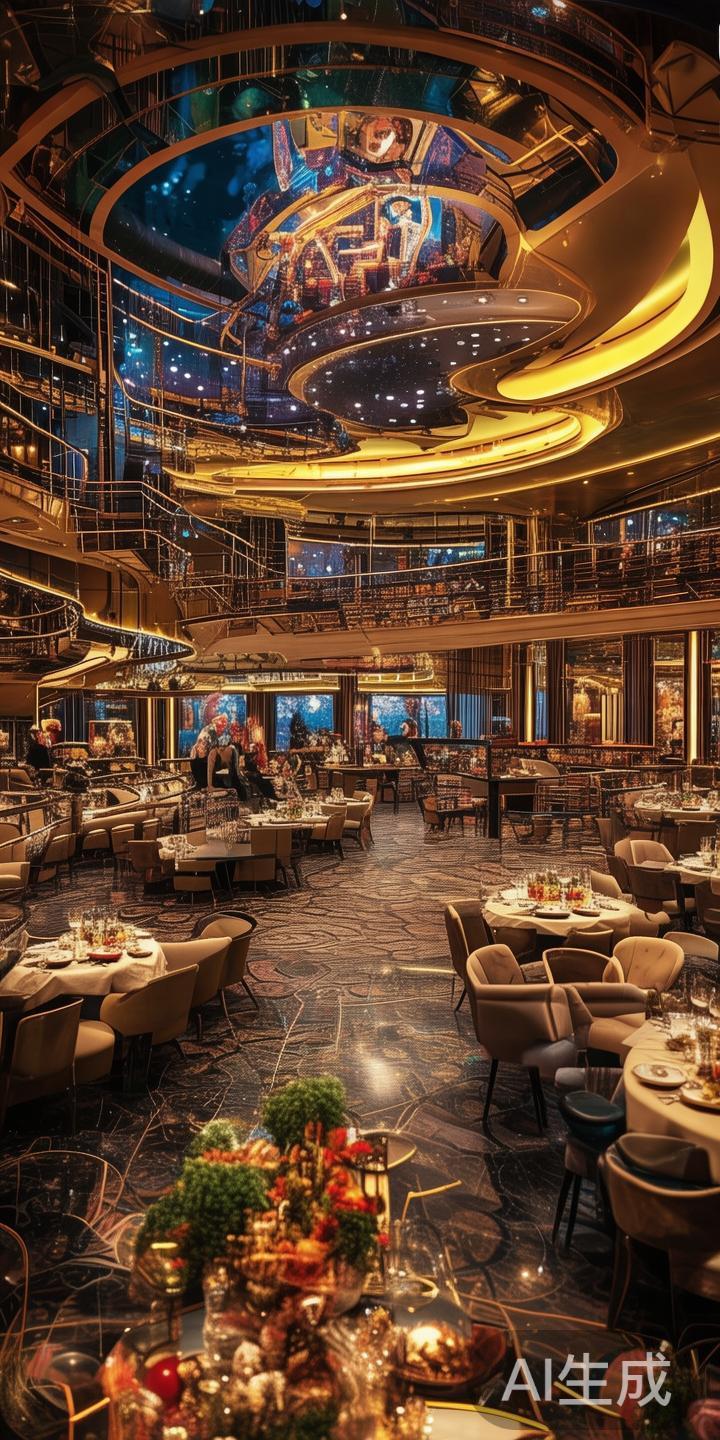 除此之外，娱乐场内还设有多个高端餐厅和酒吧，为访客